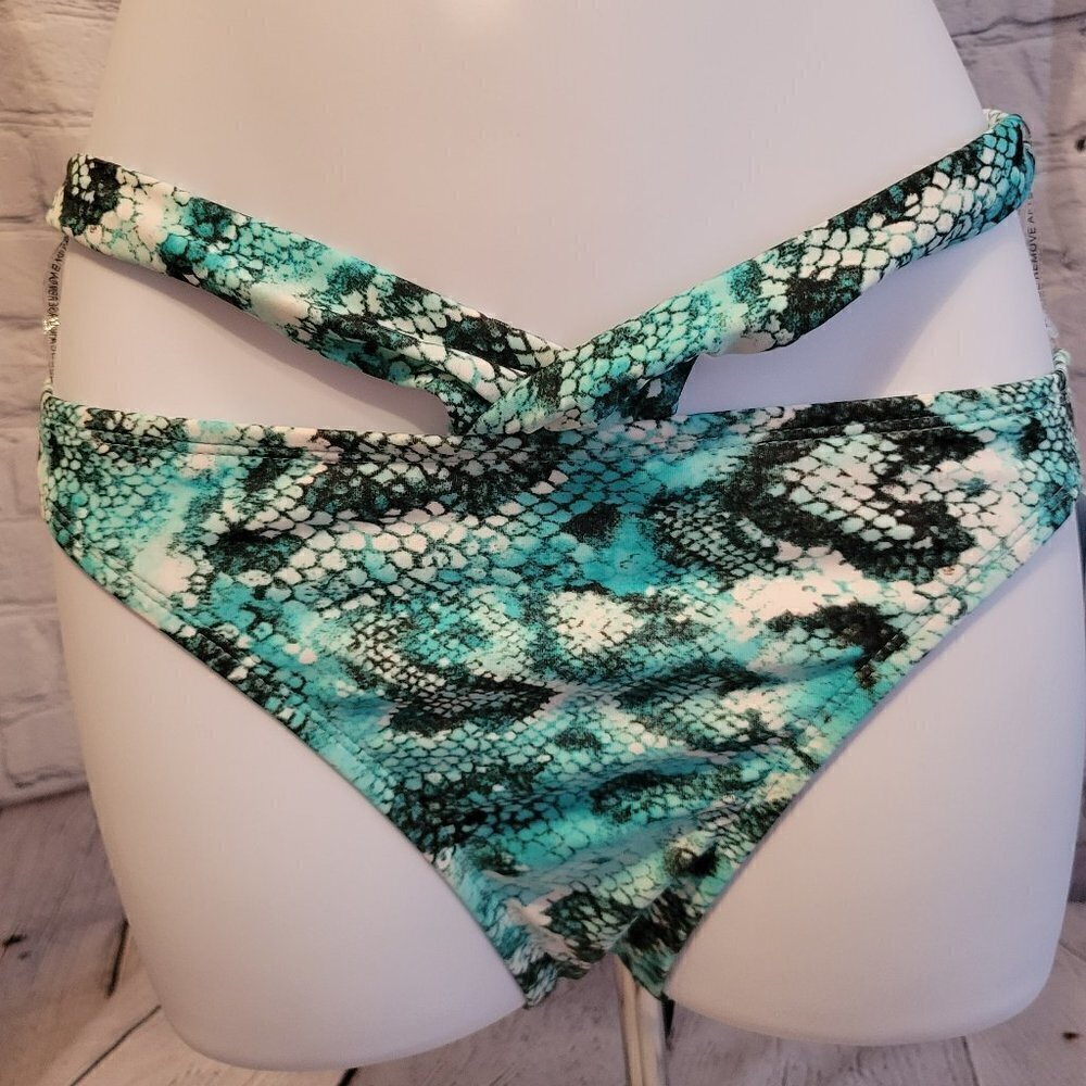 Sundazed Riley Snake-Print Stappy Bikini Bottoms